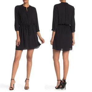 DR2 by Daniel Rainn Mini Dress Navy Blue Roll Tab Sleeves Pockets Lining SZ M